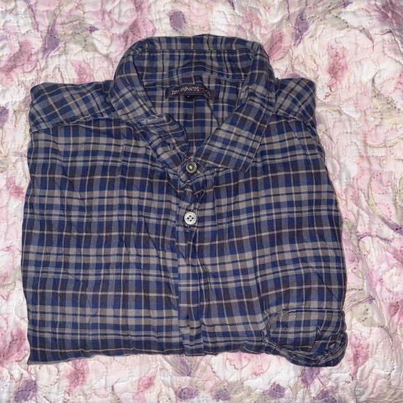 John Varvatos USA Shirt Mens Size Large plaid check‎ Button up - Picture 10 of 10